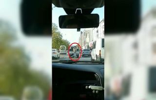 Bursa’da patenle tehlikeli yolculuk