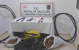 Çaldığı kabloları evine indirirken yakalandı