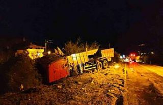 Freni boşalan kamyonun sürücüsü faciayı önlemek...