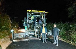 Gece gündüz asfaltlama yapıldı