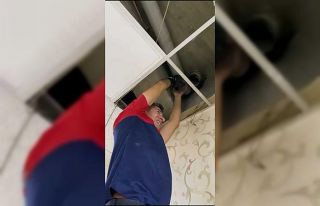 Isparta’da yağmur borusuna sıkışan kediyi itfaiye...