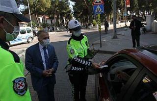 Kaymakam Duru trafik denetlemelerine katıldı
