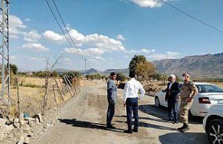 Kaymakam Şan, yol yapım çalışmalarını inceledi