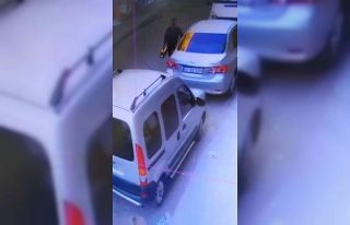 Kaynak makinesi çalarken güvenlik kamarasına takıldı