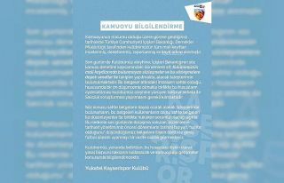 Kayserispor Kulübü’nden sahte senet uyarısı