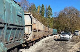 Kömür yüklü vagon raydan çıktı