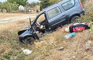 Kontrolden çıkan araç yol kenarına uçtu: 1 yaralı