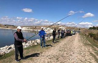 Köylüler protesto amaçlı karada balık tutma etkinliği...