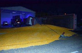 Mardin’de freni boşalan tır yan yattı: 1 yaralı