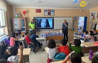 Mazıdağı’nda okullarda trafik güvenliği eğitimi...