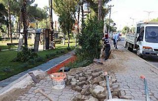 Nazilli Millet Bahçesi’nde çevre düzenlemesi...