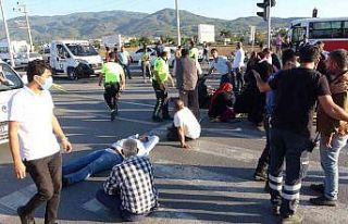 Otobüsün altında kalan motosikletli hayatını...