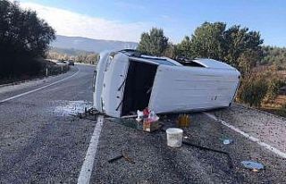Pazara zeytin atmaya giderken kaza yaparak yaralandı