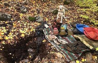 PKK’ya ait sığınakta yaşam malzemesi ele geçirildi