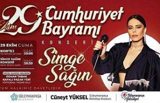 Süleymanpaşa 29 Ekim coşkusunu Simge Sağın konseri...