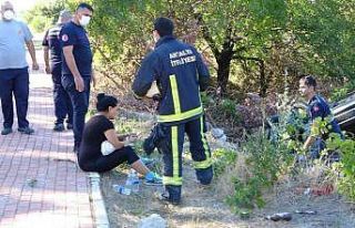 Takla atarak hurdaya dönen araçtan, burnu kanamadan...