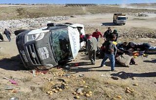 Tarım işçilerini taşıyan minibüs devrildi: 12...