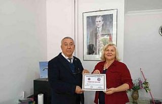 Ünsal’dan, Sever’e teşekkür belgesi