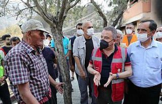 Yangından etkilenen bölgelere altyapı çalışması