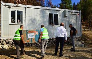 Yangınzede vatandaşlara kuzine soba desteği