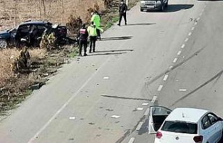 Yolun ortasında durdu, refüje uçtu