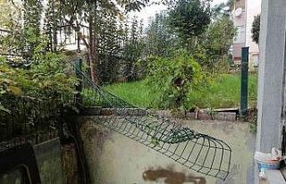 4. katın balkonundan bahçe çitinin üzerine düştü