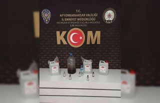 Afyonkarahisar’da işyerinde sahte alkol yapımında...
