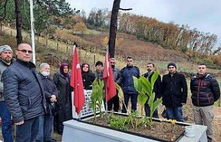 Alaçamlı şehit astsubay kabri başında anıldı