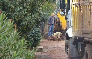 Alt yapı çalışmaları sırasında doğalgaz borusu...