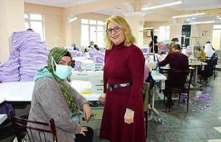 Amasya’da düğün salonu tekstil atölyesi oldu