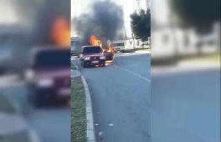 Antalya’da hareket halinde dumanların çıktığı...