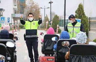 Ara tatildeki çocuklar Trafik Eğitim Parkı’nda...