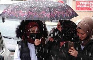 Ardahan yağan karla beyaza büründü