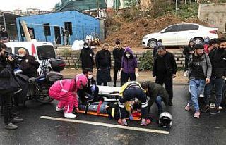 Ataşehir’de taksiye çarpmamak için manevra yapan...