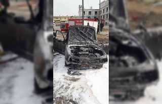 Aydın’da yanan araç kül oldu