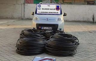 Balıkesir’de kablo çalan 4 zanlıya tutuklama