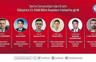 Bartın Üniversitesinden 6 akademisyen dünyanın...