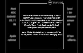 Başhekim Kocakaplan’ın acı günü