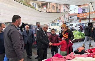 Başkan Güder, pazarcı esnaflarını ziyaret etti