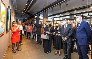 “Bir kadın, bir renk” karma yağlı boya resim...