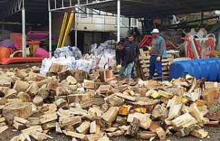 Budanan ağaçlar ihtiyaç sahiplerine yakacak oluyor
