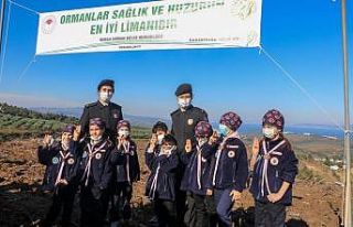 Bursa İl Jandarma Komutanlığı 6 bin fidanı toprakla...