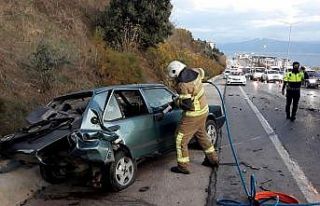 Bursa’da inanılmaz kaza kamerada...3 yaralı