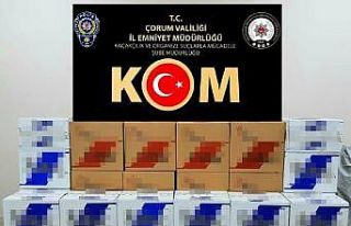 Çorum’da 400 bin adet makaron yakalandı