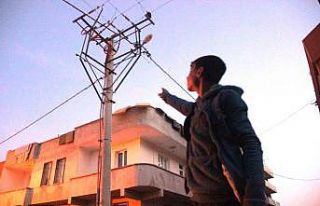 Elektrik direğindeki patlamaları spiker gibi aktaran...