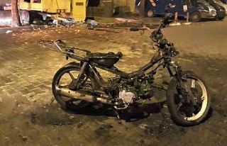 Erzincan’da motosiklet yangını