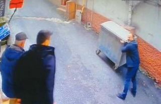 Esnaf çöp konteynerının önüne atlayarak faciayı...