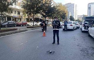 Gayrettepe’de drone destekli yaya geçidi denetimi