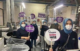 İşçilerden kadına şiddete hayır farkındalığı