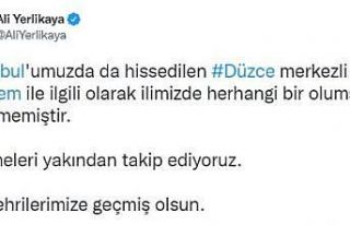 İstanbul Valisi Yerlikaya’dan deprem paylaşımı